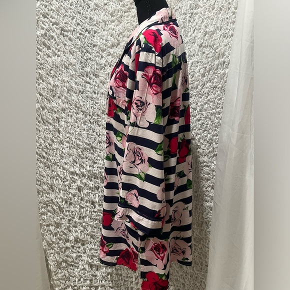 Kate Spade Navy and Red FLORAL WOMENS NIGHT SHIRT, RELAXED COTTAGECORE, SIZE XL - Picture 5 of 11
